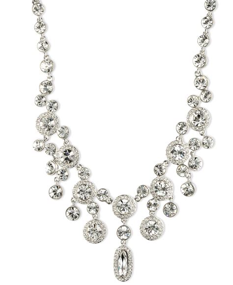 givenchy silver tone crystal statement necklace|givenchy swarovski necklace.